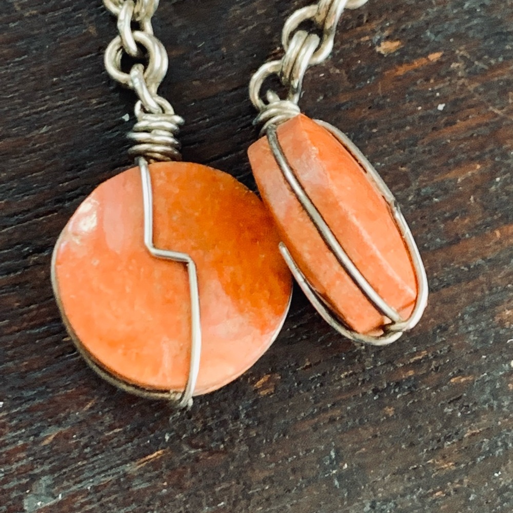 Handcrafted Artisan Gemstone Sterling Silver Dangle Earrings - Picture 3 of 9